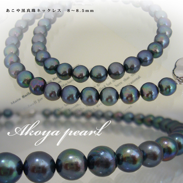 あこや黒真珠ネックレス＋ピアス（イヤリング）セット 8～8.5mm- パール・真珠と大人可愛いネックレスの通販 真珠スタイル